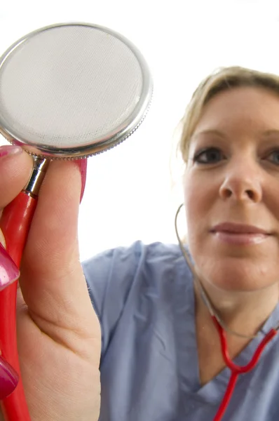 Infirmière médecin avec stéthoscope — Photo