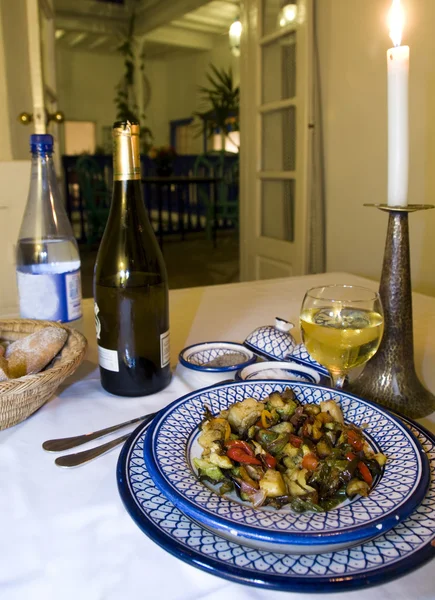 Cena in riad hotel a essaouira morocco — Foto Stock