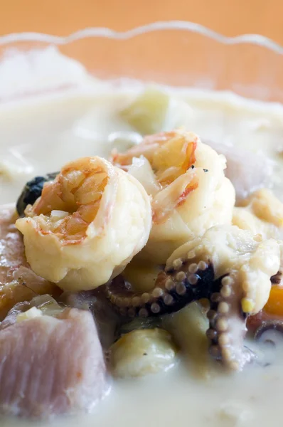 Ciotola di zuppa mista di frutti di mare nicaragua — Foto Stock