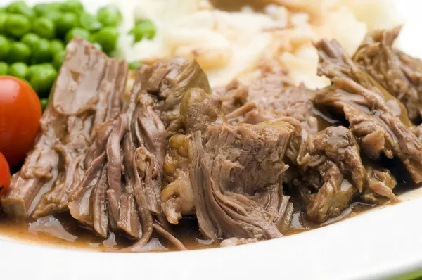 Sliced pot roast dinner — Stock Photo, Image