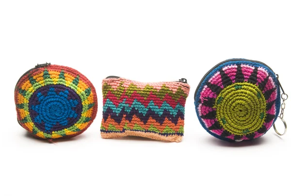 Colorful change purse coin holder made in central america — Stock Photo, Image