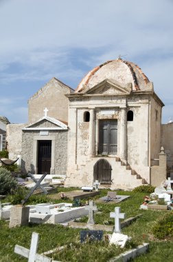 Türbesi kriptalarının deniz mezarlık eski kasaba bonifacio corsica
