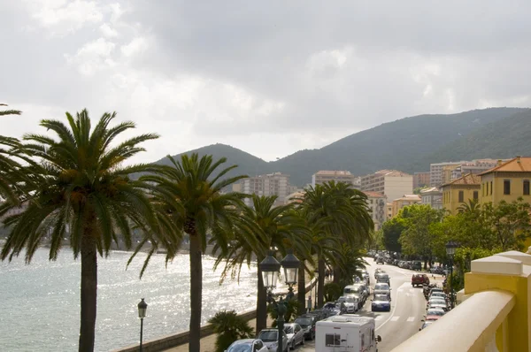 Kust boulevard ajaccio corsica Frankrijk — Stockfoto