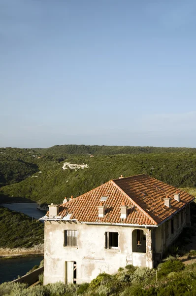 Romaanse middeleeuwse architectuur bonifacio corsica Frankrijk — Stockfoto