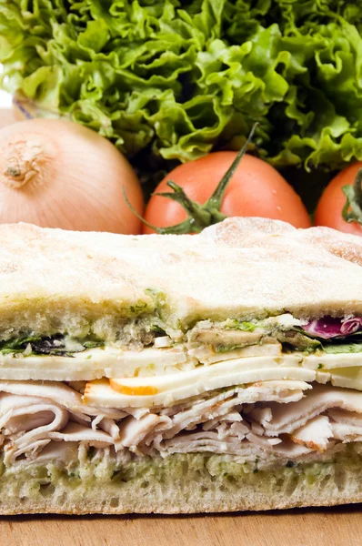 Panino al tacchino gourmet con formaggio muenster — Foto Stock