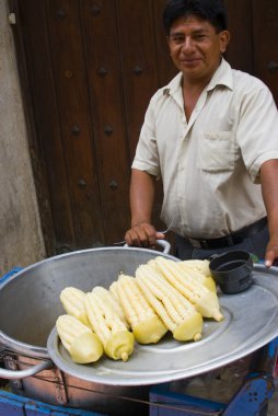sokak gıda satıcı mısır mısır lima peru