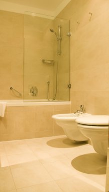 banyo tuvalet ve bide lüks otel Budapeşte Macaristan