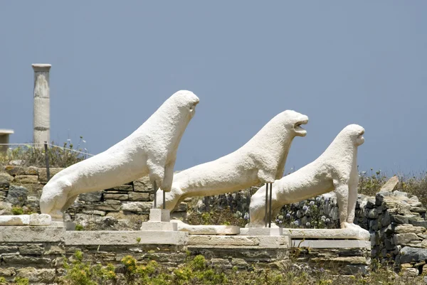 Leones de Naxianos Delos — Foto de Stock