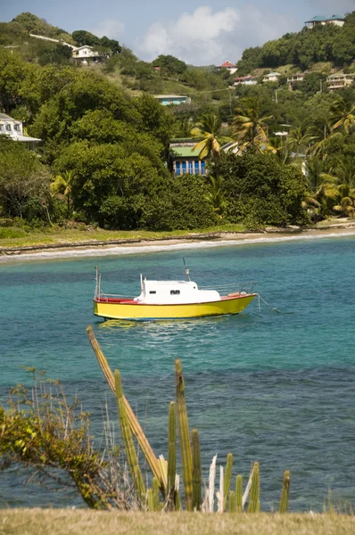 Színes halászati hajó bequia st. vincent és a Grenadine-szigetek — Stock Fotó