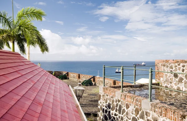 Kanonen fort oranje oranjestad sint eustatius insel karibik — Stockfoto