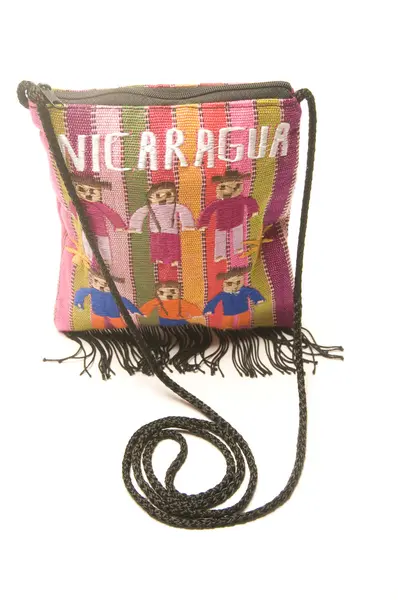 Barevná taška přes rameno carryall v Nikaragui — Stock fotografie