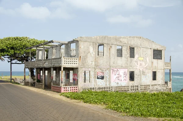 Övergiven byggnad ruin shell majs ön nicaragua — Stockfoto