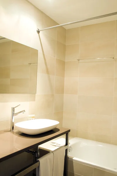 Modern bathroom three star hotel Barcelona Spain — Stock Photo, Image