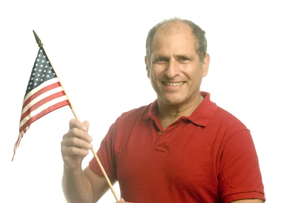Patriotic American waving flag — Stock Photo, Image