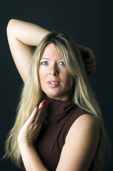 Donna sexy capelli biondi — Foto Stock