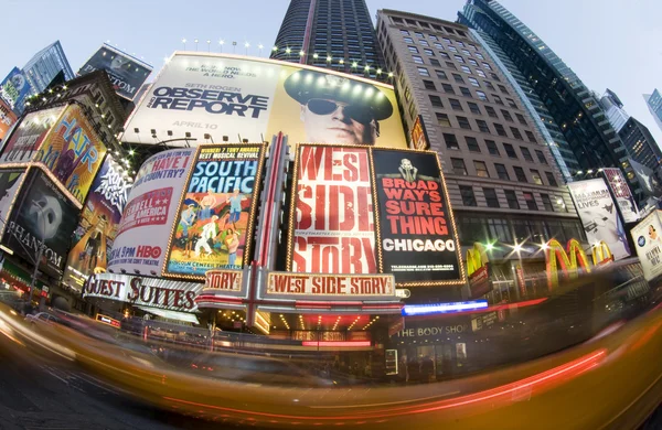 Times square new york taxi movement — Stock Photo, Image