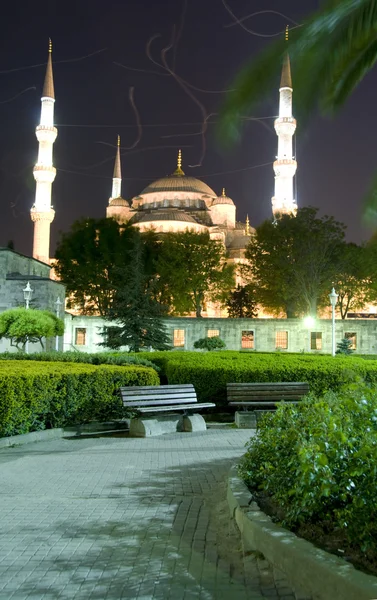 Blaue Moschee Hippodrom Park Nacht Istanbul Türkei — Stockfoto