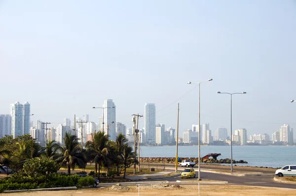 Bocagrande plaj mimari cartagena Kolombiya Güney Amerika — Stok fotoğraf