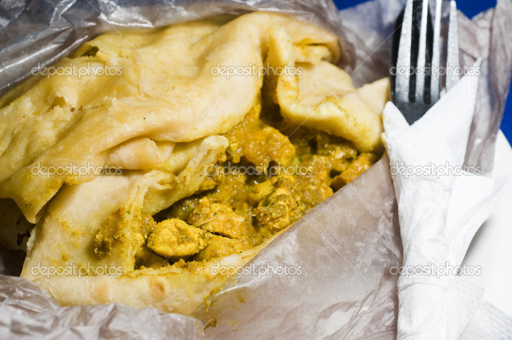 dahl pouri roti trinidad native food wrap also called bust up s