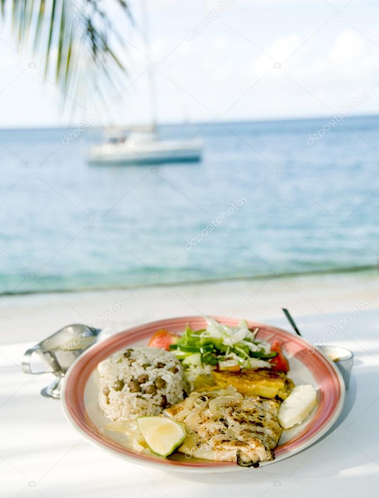 Grilled sauteed cavalli kingfish caribbean style