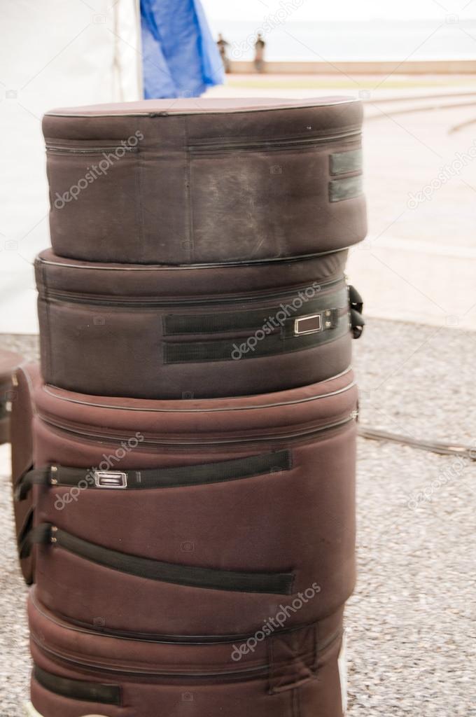 Carrying cases for steel pan drums roadside port of spain