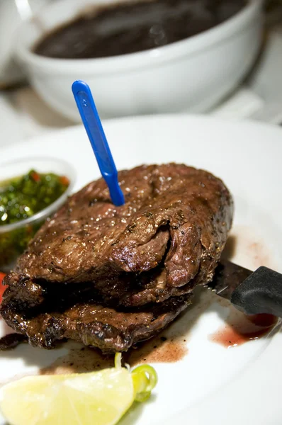 Churrasco grilla Spódnica stek wołowiny — Zdjęcie stockowe