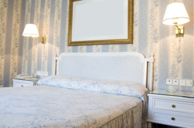 Dört yıldızlı bir otel odası iç madrid İspanya