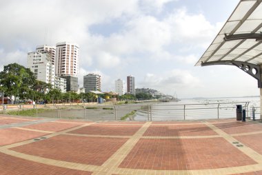 view of guayaquil ecuador from malecon 2000 clipart