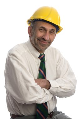 kask ile yüklenici inşaat adam