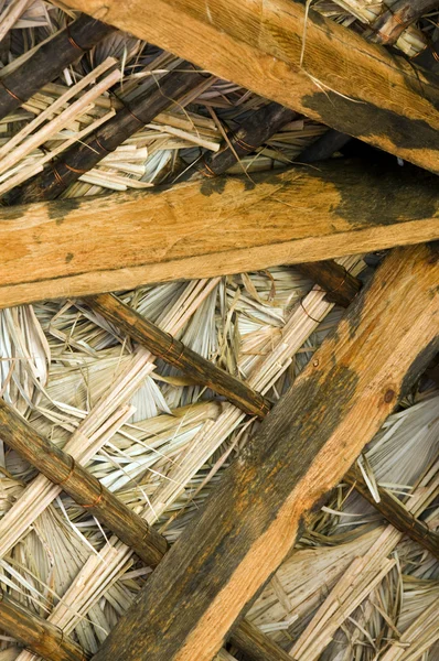 Thatched roof construction — Stock Photo, Image