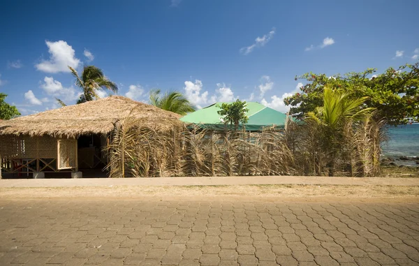 Thatched tak buiilding majs ön nicaragua — Stockfoto