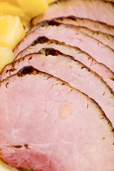 Sliced roasted ham — Stock Photo, Image