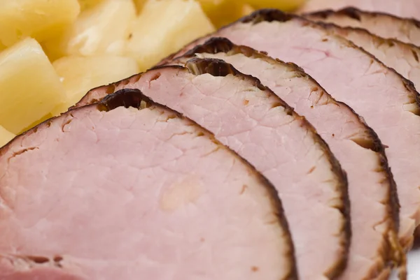 Sliced roasted ham — Stock Photo, Image