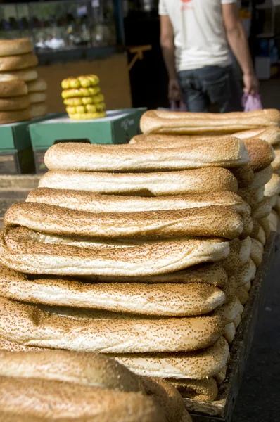 Bageleh pão Jerusalém mercado de rua — Fotografia de Stock