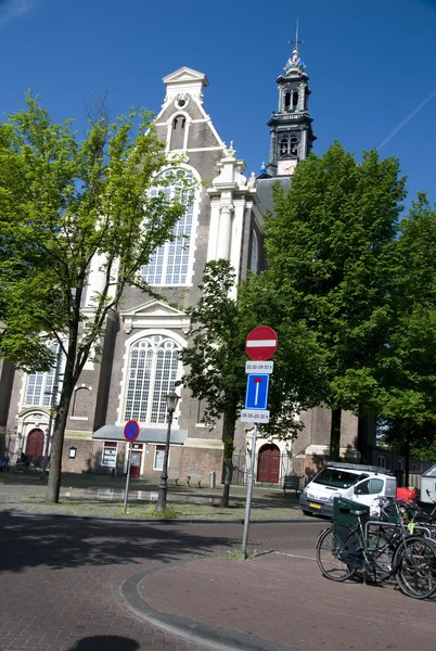 Westerkerk wester kilise amsterdam Hollanda — Stok fotoğraf