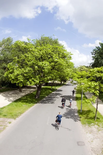 Cyclistes vondel parc amsterdam — Photo