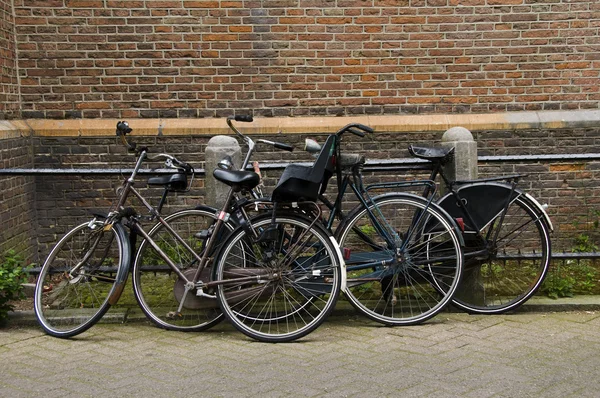 Fahrräder auf strasse amsterdam holland — Stockfoto