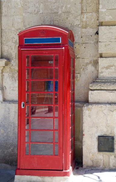 Estilo britânico cabine telefônica mdina malta — Fotografia de Stock