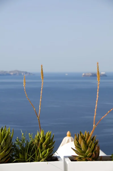 Pohled na řecké ostrovy santorini caldera — Stock fotografie