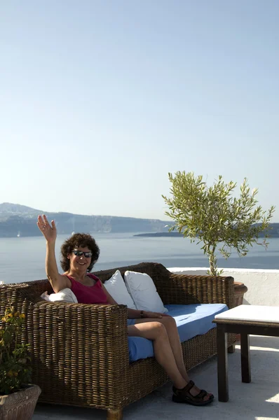 Relax turistico a santorini — Foto Stock