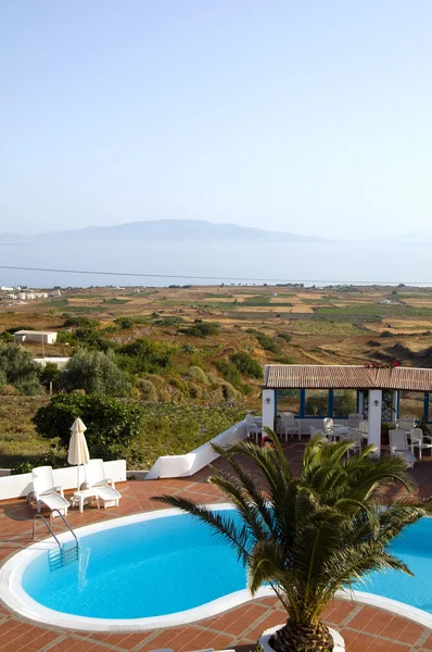 Piscina isole greche santorini — Foto Stock