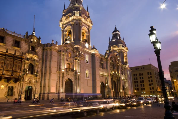 Catedral sur la place d'armas plaza maire lima pérou — Photo