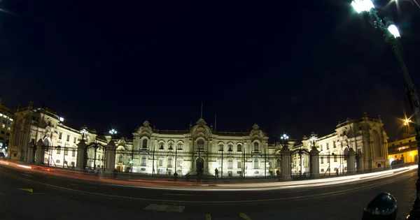 Presidential palace at night lima peru — Stock Photo, Image