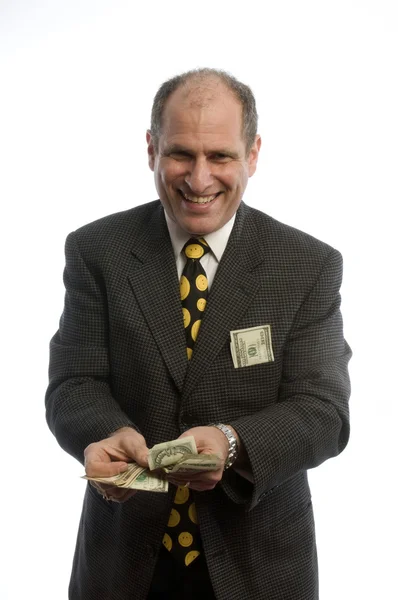 Człowiek z pieniędzmi — Zdjęcie stockowe
