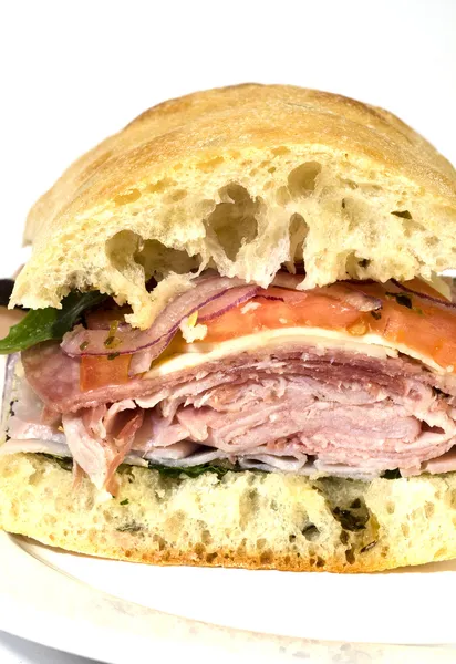 Gourmet italina Salami Prosciutto Sandwich — Stockfoto