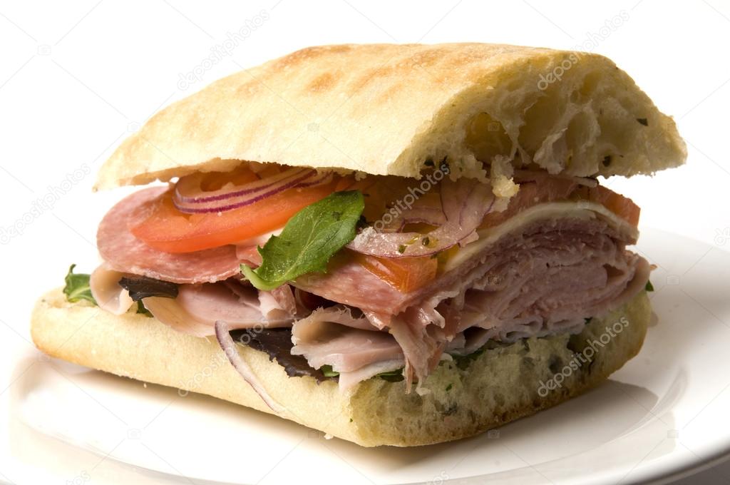 gourmet italina salami prosciutto sandwich