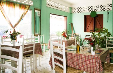 iç tipik restoran Karayip st. lucia
