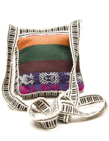 Knitted hand made change purse handbag passport — Stock Photo, Image