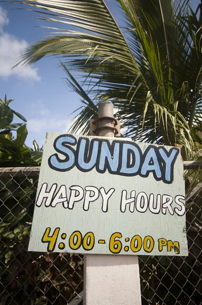 Happy hour sign corn island nicaragua — Stock Photo, Image