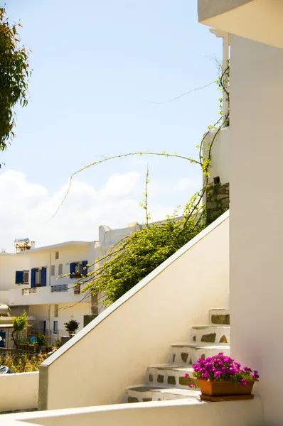 Типичная уличная сцена греческая резиденция острова Киклады — стоковое фото